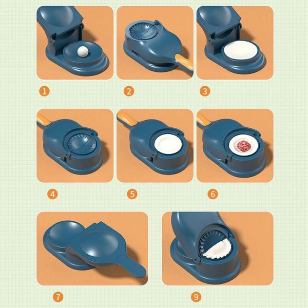 2-in-1 Dumpling Wrapper Tool Food Grade Manual Dumpling Wrapper Mold Labor-saving Baking Pastry For Home Kitchen Gadgets