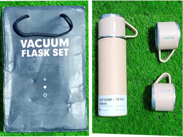 3 In 1 Vacuum Insulated Thermal Flask Set With Cup Set