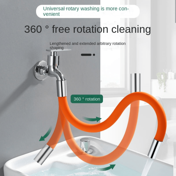 360° Flexible Silicone Hose/tube Extension Water Pipe | Water Faucet Tap Extender Bendable Faucet Extension For Kitchen And Bathroom Sink, With Anti-splash Feature ₨483