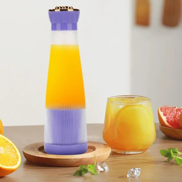 Crown Type Usb Juicer | Portable Electric Bottle Juicer For Shakes And Smoothies – Mini Fast 6 Blade Juicer Blender Usb Rechargeable (400ml)