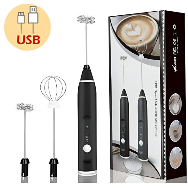 Handheld Electric Milk Frother Whisk Egg Beater Usb Rechargeable Coffee Blender Mixer Foamer Food Blender