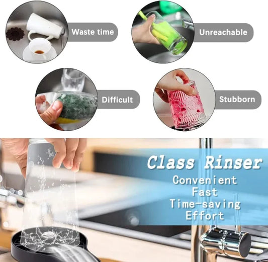 High Pressure Faucet Glass Rinser Automatic Cup Washer Bar Kitchen Beer Ktv Milk Tea Cup Cleaner Tool Sink Accessories Gadgets