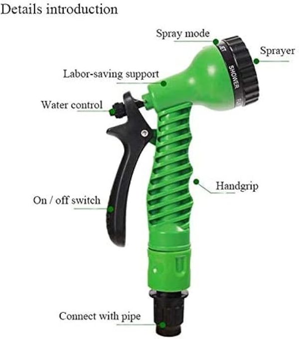 Magic Hose Pipe | Water Spray | Pressure Water Spray Jet Gun | Expandable, Flexible Garden Water Hose For Car Wash, Bike Wash, Home And Garden 200 Ft