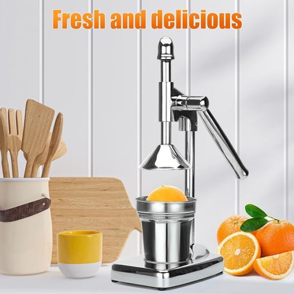 Manual Juicer, Hand Press Citrus Presser With Stainless Steel Cup, Portable Countertop Juice Squeezer For Lemon