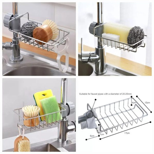 Stainless Steel Kitchen Sponge Holder Sink Caddy Organizer